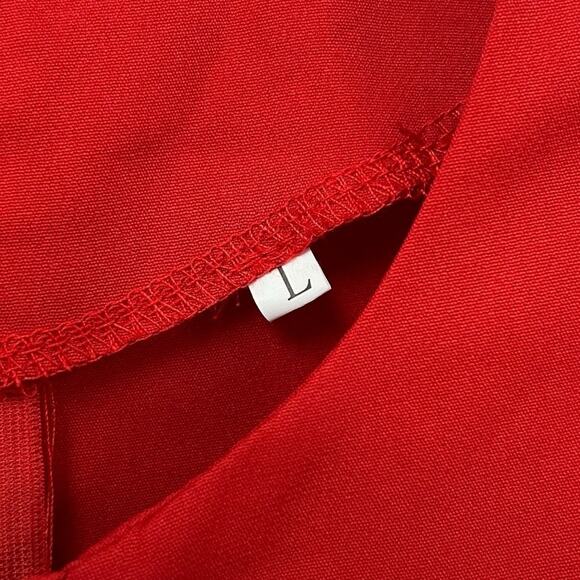 Unbranded Red Rhinestone Heart Embellished Short Puff Sleeve Dress Womens Large - Picture 3 of 7